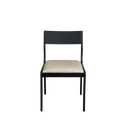 Ver imagem 4 de CADEIRA EM MADEIRA COM ASSENTO ESTOFADO AREIA. COR PRETA