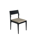 Ver imagem 1 de CADEIRA EM MADEIRA COM ASSENTO ESTOFADO AREIA. COR PRETA