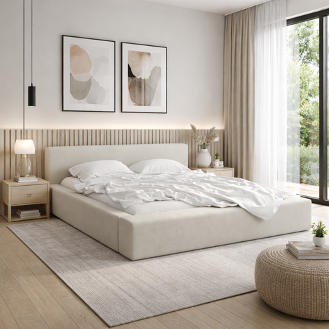 Cama Estofada Siena Tamanho de Casal com Design Moderno Luxo