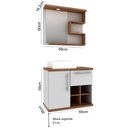 Ver imagem 6 de Conjunto Banheiro Gabinete Suspenso 70cm Com Armário E Cuba Veneza B06 Branco Nogal - Lyam Decor