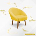 Ver imagem 3 de Kit 2 Poltronas Decorativa para Sala Recepção Manicure Consultório Stella Suede