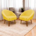 Ver imagem 2 de Kit 2 Poltronas Decorativa para Sala Recepção Manicure Consultório Stella Suede