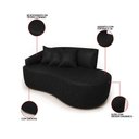 Ver imagem 3 de Sofá 2 Lugares Orgânico 140 Cm Morgan Sintético Pu Preto D03 - D’Rossi
