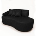 Ver imagem 5 de Sofá 2 Lugares Orgânico 140 Cm Morgan Sintético Pu Preto D03 - D’Rossi