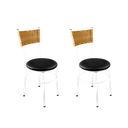 Ver imagem 1 de 2 Cadeiras Brancas para Cozinha Viena Palha:Preto
