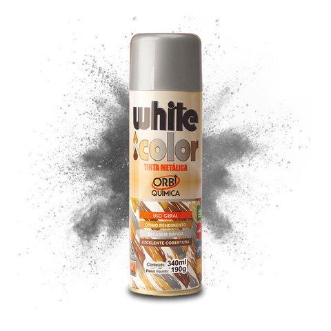 Tinta Spray Uso Geral Metálico - Metais Mdf Madeira Artesanato Gesso:prata