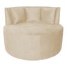 Sofá Puff Chaise Estofada Redondo Barcelona Almofadas Suede Porcelana Eli Móveis e Decoração - 1