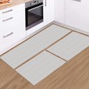 Ver imagem 1 de Jogo Tapetes Passadeira Cozinha 3 Pç Antiderrapante Egípcio - Cru