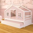 Ver imagem 2 de Bicama Casinha Dos Sonhos Madeira Maciça Rosa/ Branco Megamobilia