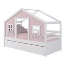 Ver imagem 3 de Bicama Casinha Dos Sonhos Madeira Maciça Rosa/ Branco Megamobilia