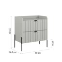 Ver imagem 7 de Mesa Lateral para Cama Moriah 60cm Retro 100% Mdf Off White com Preto