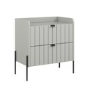 Ver imagem 1 de Mesa Lateral para Cama Moriah 60cm Retro 100% Mdf Off White com Preto