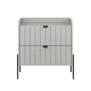 Ver imagem 3 de Mesa Lateral para Cama Moriah 60cm Retro 100% Mdf Off White com Preto