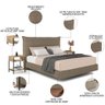 Cama King Flutuante 195cm Lyra e 2 Mesas de Cabeceira Plaza L03 Marrom/Castanho - Mpozenato - 3