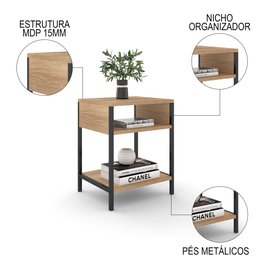 Cama King Flutuante 195cm Lyra e 2 Mesas de Cabeceira Plaza L03 Marrom/Castanho - Mpozenato - 5