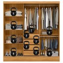 Ver mais imagens de Guarda-Roupa Casal com Espelho 3 Portas de Correr e 4 Gavetas Plata Yescasa Cinamomo/Off-White