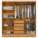 Ver imagem 4 de Guarda-Roupa Casal com Espelho 3 Portas de Correr e 4 Gavetas Plata Yescasa Cinamomo/Off-White