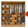 Guarda-Roupa Casal com Espelho 3 Portas de Correr e 4 Gavetas Cinamomo/Off White Plata - 10