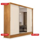 Ver imagem 6 de Guarda-Roupa Casal com Espelho 3 Portas de Correr e 4 Gavetas Plata Yescasa Cinamomo/Off-White