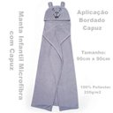 Ver imagem 3 de Manta com Capuz Buettner Microfibra Infantil Teddy 90cmx90cm Cinza Claro