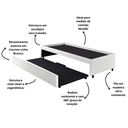 Ver imagem 5 de Bicama Box para Dois Colchões Solteirão 96x203 Courino Linho