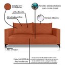 Ver imagem 3 de Sofá Living 2 Lugares com Pés de Ferro Almofadas Soltas 180cm Neso Bouclê Terracota G63 - Gran Belo