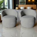 Ver imagem 7 de Kit 2 Poltronas Decorativa Beatriz Orgânica Bouclé Cinza Claro