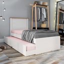 Ver imagem 1 de Cama Solteiro Roberta Auxiliar Off White Madeira