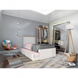 Cama Solteiro Roberta Auxiliar Off White Madeira - 4