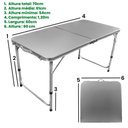Ver imagem 5 de Mesa Dobravel Vira Maleta Camping Praia 120cm X 60cm Retangular Mfl