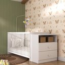 Ver imagem 2 de Berço Cômoda com Colchão Incluso Meu Bebê Multimóveis Mp4309 Branco