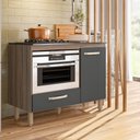 Ver imagem 1 de Balcão para Cooktop 4 Bocas de Cozinha com Nicho para Micro-Ondas Fit Carvalho Chumbo Nicioli