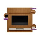Ver imagem 5 de Estante P/ Sala até 90 Pol Modular 2.6 Ripado C/ 2 Portas 1 Pratel. 258x250cm Nature/off White -