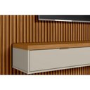 Ver mais imagens de Estante P/ Sala até 90 Pol Modular 2.6 Ripado C/ 2 Portas 1 Pratel. 258x250cm Nature/off White -