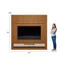 Ver imagem 4 de Estante P/ Sala até 90 Pol Modular 2.6 Ripado C/ 2 Portas 1 Pratel. 258x250cm Nature/off White -