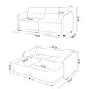 Ver imagem 4 de Sofá Cama Casal para Sala 176cm Polska K04 Linho Cinza - Mpozenato