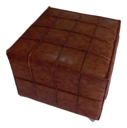 Puff Decorativo Quadrado 65x65 Corino Marrom para Sala Quarto - Bz Decor - 6