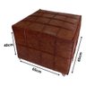 Puff Decorativo Quadrado 65x65 Corino Marrom para Sala Quarto - Bz Home Decor - 3