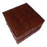 Puff Decorativo Quadrado 65x65 Corino Marrom para Sala Quarto - Bz Home Decor - 2