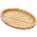 Ver imagem 1 de Travessa de Bambu 23x15cm Plasvale Petisqueira Bandeja Oval Multiuso para Servir Decorar