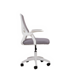 Cadeira Giratória Ergonômica Tela Mesh com Braços Articulados W-15:branca C/ Cinza - 2