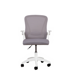 Cadeira Giratória Ergonômica Tela Mesh com Braços Articulados W-15:branca C/ Cinza - 3