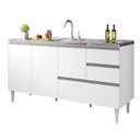 Ver imagem 4 de Balcão para Pia de 1,60 Mt Maceió com Gavetão Branco