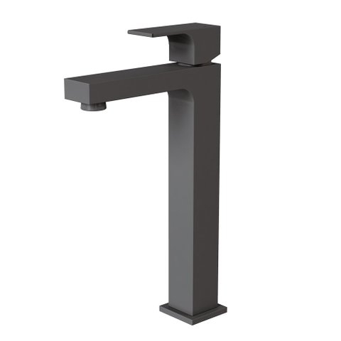 Misturador Monocomando Bica Alta para Lavatorio Fani Retta Preto Fosco 6877 Bk330