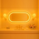 Ver imagem 5 de Espelho Oval 40x80 cm Jateado LED 3 Cores Touch Moderno