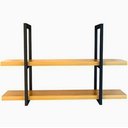 Ver imagem 2 de Prateleira Aço Ferro Robusta Cor Preto Mdf Claro Estilo Industrial Pa-01