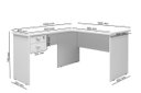 Ver imagem 3 de Mesa / Escrivaninha em L Para Computador TAUR 2 Gavetas sendo 1 Com Chave e Puxadores Cromados Cor B