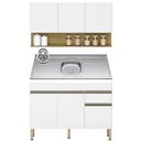 Ver imagem 1 de Armário de Cozinha e Balcão com Pia 150cm Lina K02 Supremo/Freijó - Mpozenato