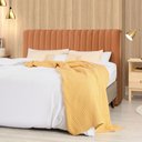 Ver imagem 1 de Cabeceira Cama Box King 1,93m Estofada Havai Veludo Terracota