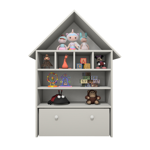 Casinha Infantil Organizadora de Brinquedos 100% Mdf Plancasa:off White
